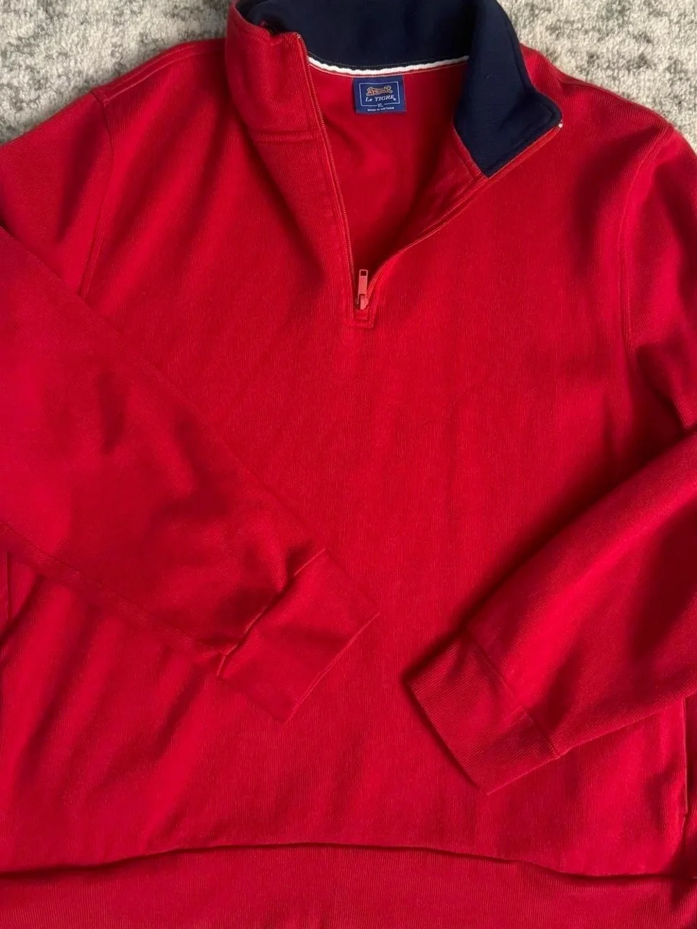 Le Tigre Red Quarter Zip Sweater Size XL